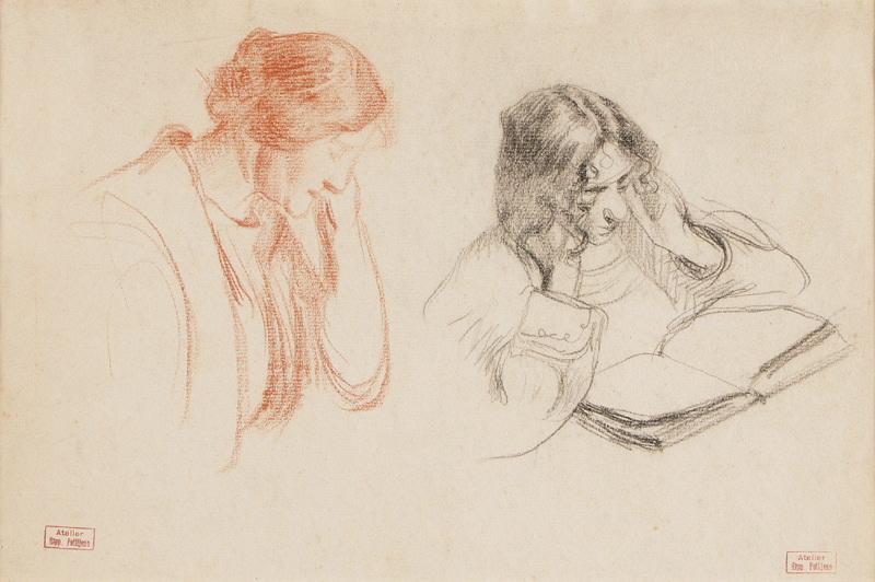 Etude de portraits, Mme Petitjean et sa fille, Hippolyte Petitjean, 4e quart 19e siècle, 1er quart 20e siècle