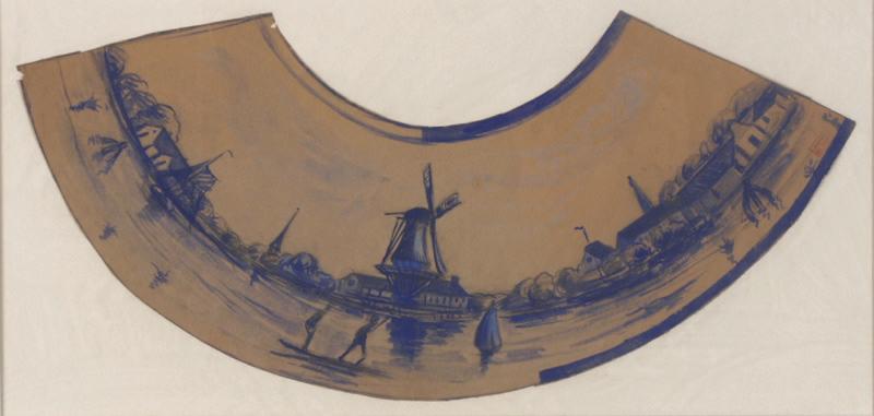Projet de décoration pour abat-jour, Hippolyte Petitjean, 4e quart 19e siècle, 1er quart 20e siècle