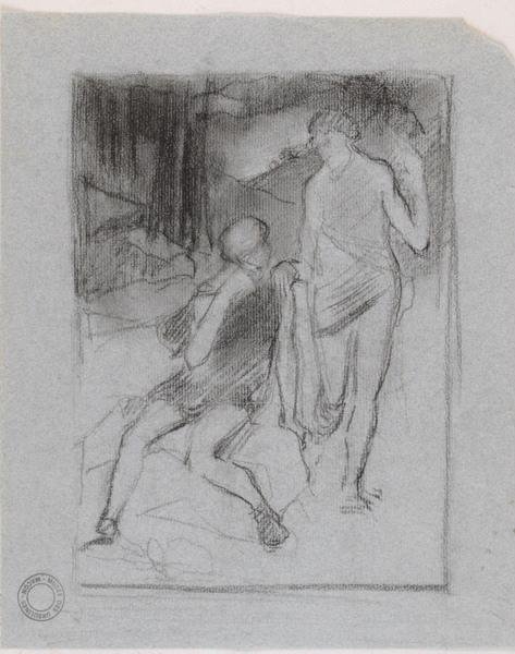 Composition à deux personnages (au recto) ; Composition à deux personnages (au verso), Georges Mathey, 1er quart 20e siècle