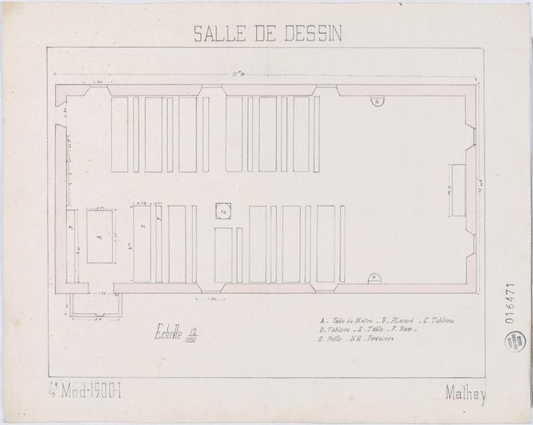 Salle de dessin, Georges Mathey, 1900