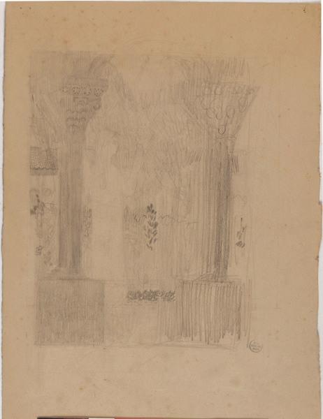 Etude préparatoire pour La muse de l'imagier, Georges Mathey, 1er quart 20e siècle