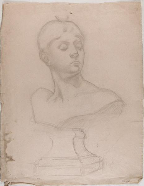 Etude d'après l'antique (Buste de femme) (au recto) ; Esquisses (au verso), Georges Mathey, 1er quart 20e siècle