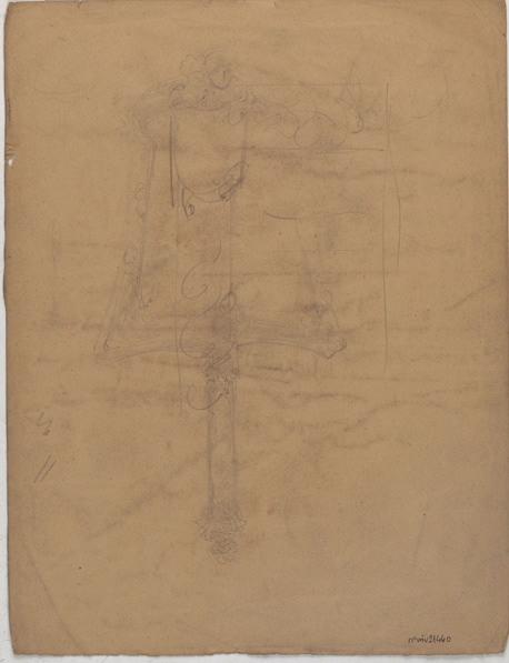 Esquisse d'un face à main (au recto) ; Tête d'homme (au verso), Georges Mathey, 1er quart 20e siècle