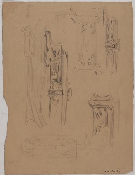 Esquisse pour projet de décoration (au recto) ; Esquisse pour projet de décoration (au verso), Georges Mathey, 1er quart 20e siècle