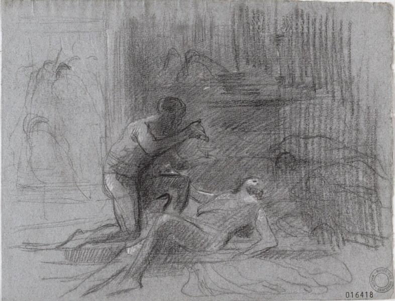 Composition à plusieurs personnages (au recto) ; Composition à plusieurs personnages (au verso), Georges Mathey, 1er quart 20e siècle