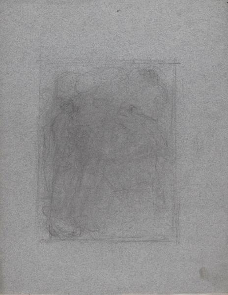 Esquisses de compositions avec personnages (au recto) ; Esquisses de compositions avec personnages (au verso), Georges Mathey, 1er quart 20e siècle