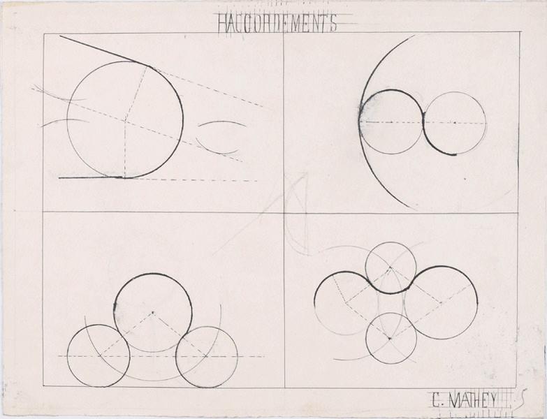 Dessin au compas : raccordements, Georges Mathey, 1er quart 20e siècle