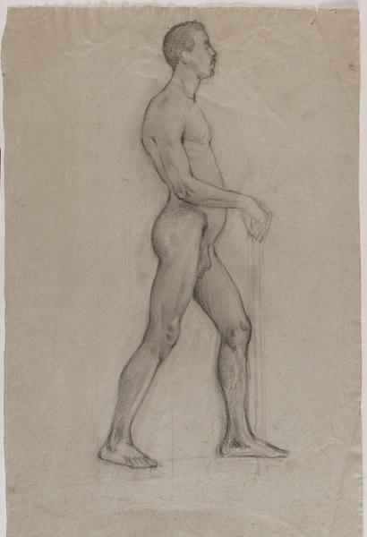 Académie d'homme (au recto) ; Esquisse d'académie d'homme (au verso), Georges Mathey, 1er quart 20e siècle