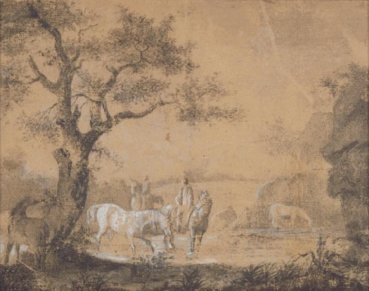 Chevaux à l'abreuvoir, Жан Дюплесси-Берто
