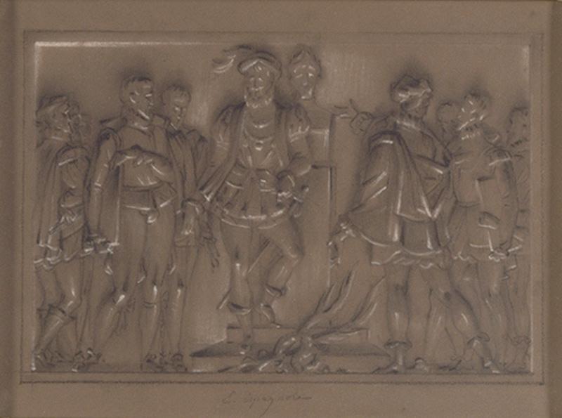 L'Ecole Espagnole (Etude pour l'escalier du Louvre), Alexandre Denis Abel De Pujol, 1819