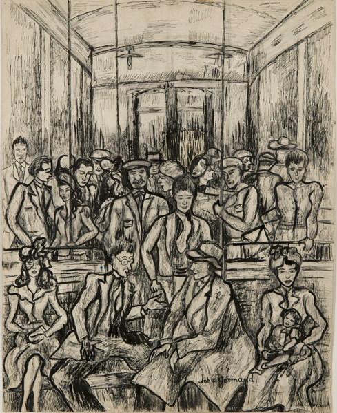 Le Métro (encre de Chine), Johé Gormand, 1939