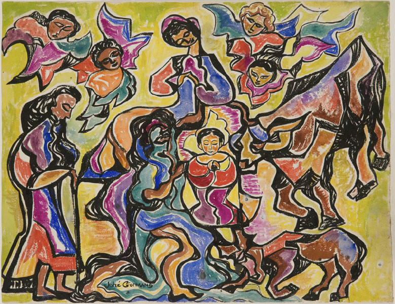 Adoration des bergers ; Nativité, Johé Gormand, 3e quart 20e siècle