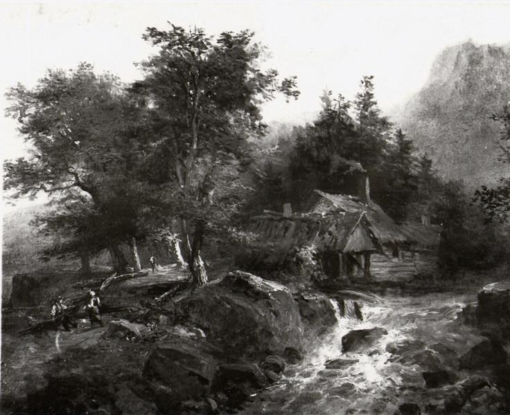 Paysage au torrent, Louis Etienne Watelet, 19e siècle