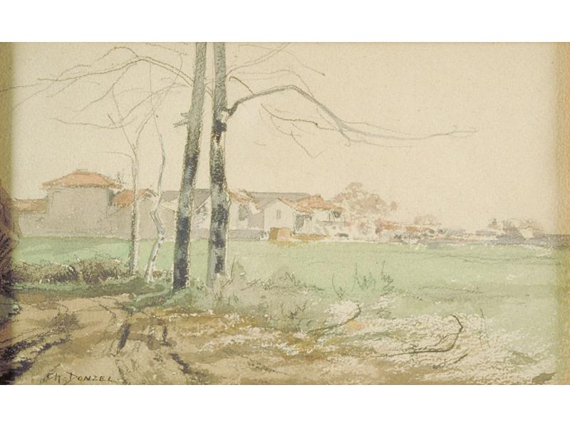 Paysage, Charles Donzel, 3e quart 19e siècle