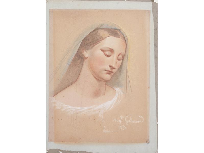 Marie (Projet pour un décor d'église (tableau ou vitrail)), Nicolas Auguste Galimard, 1850
