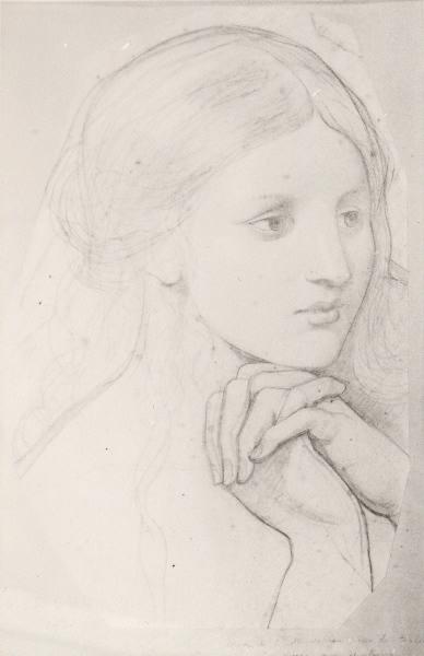Etude de sainte Madeleine pour le tableau La Vierge aux douleurs, Nicolas Auguste Galimard, 1843