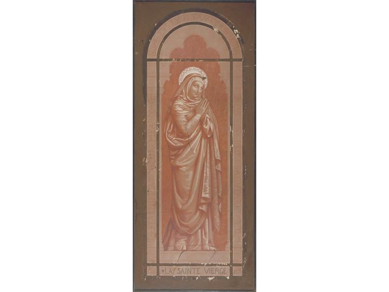 La Vierge (Projet de vitrail pour la chapelle des catéchismes de l'église Saint-Philippe-du-Roule à Paris), Nicolas Auguste Galimard, 1854