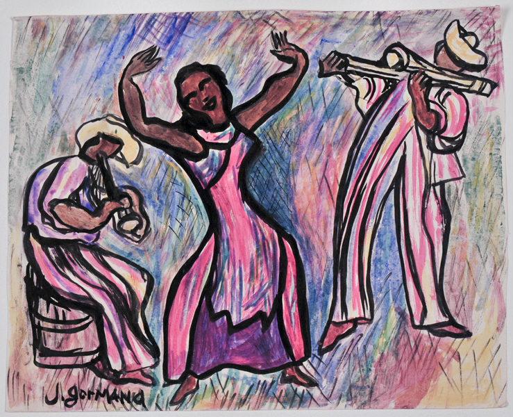 Danse cubaine ; Danseuse et musiciens d'Amérique centrale_0