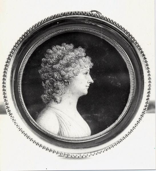 Portrait de Françoise de Jouslard d'Yversay, baronne Alexandre du Teil, Gilles Louis Chretien, 1er quart 19e siècle