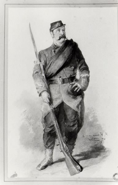 Soldat de 1870 (Seconde ligne français ('garde mobile')), Edouard Lievre, 1870