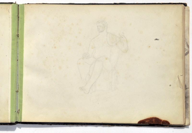 Recto : Etude d'après la statue d'Auguste du musée archéologique de Naples ? ; Verso : Esquisse d'un buste d'homme, Gaston Bussière, 1880