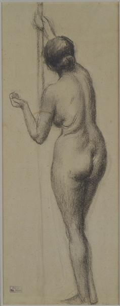 Nu (Académie) de dos, Hippolyte Petitjean, 4e quart 19e siècle, 1er quart 20e siècle