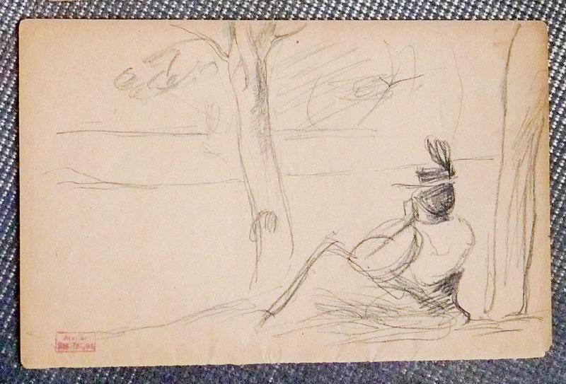 Femme assise au bord de l'eau, Hippolyte Petitjean, 1er quart 20e siècle