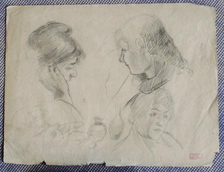 Têtes de femme, Hippolyte Petitjean, 4e quart 19e siècle, 1er quart 20e siècle