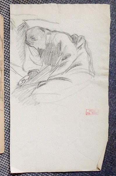 Femme endormie [Louise Petitjean ?], Hippolyte Petitjean, 1er quart 20e siècle