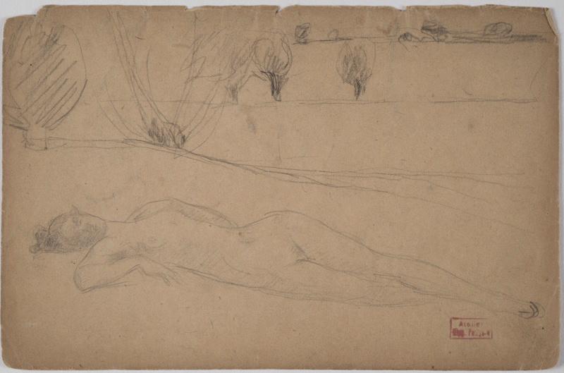 Nu allongé, Hippolyte Petitjean, 1er quart 20e siècle