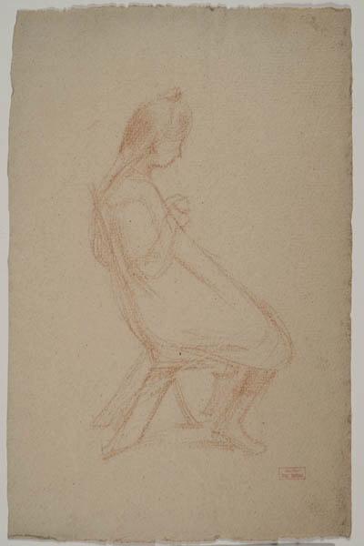 Personnage assis, Hippolyte Petitjean, 4e quart 19e siècle, 1ère moitié 20e siècle