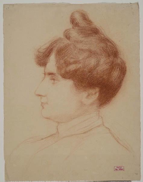 Portrait de femme [Marthe Daudet], Hippolyte Petitjean, 4e quart 19e siècle