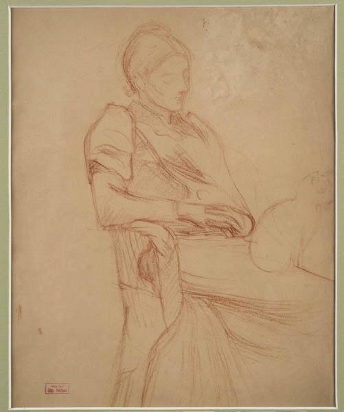 Femme de l'artiste et chat, Hippolyte Petitjean, 4e quart 19e siècle, 1er quart 20e siècle