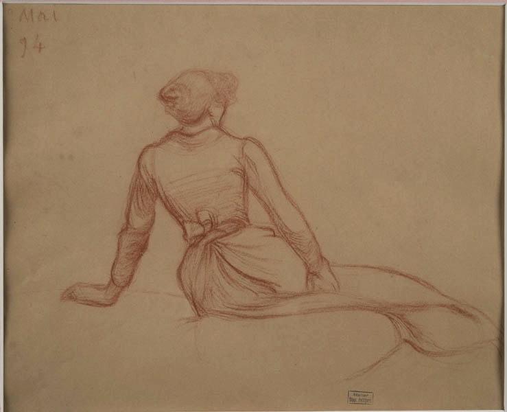 Femme de dos ; Etude de drapé, Hippolyte Petitjean, 1894 /05 /09