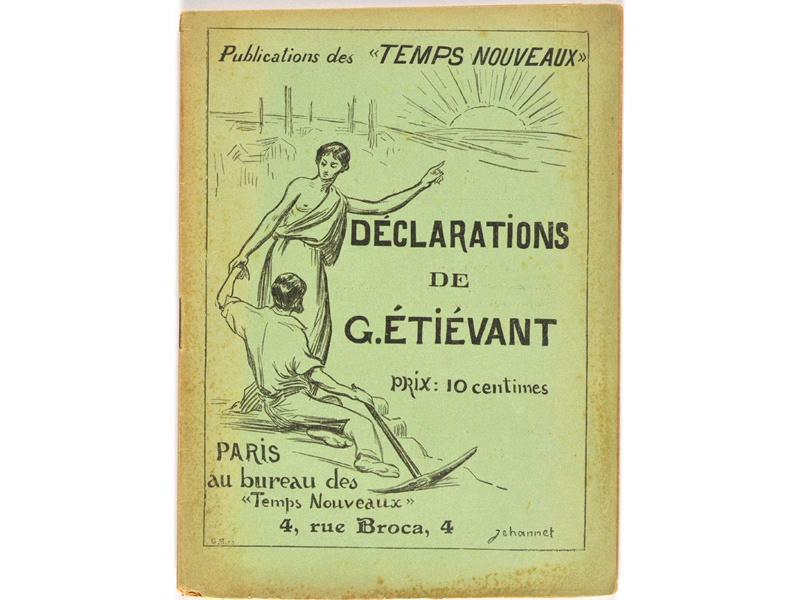 Déclaration de G. Etiévant (Titre de l'ouvrage), Hippolyte Petitjean, 1898