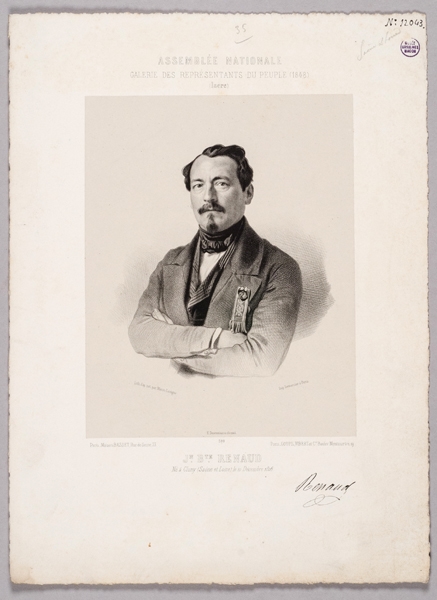 Jean Baptiste Renaud ; Galerie des représentants du peuple (1848) ; Assemblée Nationale : Galerie des Représentants du Peuple (1848) Isère, Louis-Stanislas Marin-Lavigne, 19e siècle