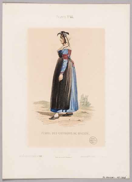 Femme des environs de Mâcon ; Musée de Costumes, Ferdinand, 19e siècle