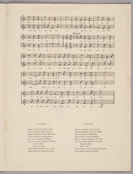 Partition et chant des Conscrits, Mâcon 1893 ; Chanson-marche des Conscrits de la Classe 93_2