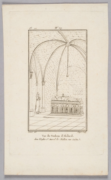 Vue du Tombeau d'Abélard, dans l'Eglise St Marcel lès Challon sur Saône, Laurent Guyot, 4e quart 18e siècle, 19e siècle