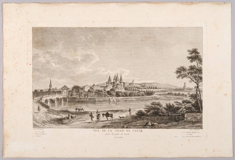 Vue de la ville de Cluni, Claude-Louis Masquelier, 1ère moitié 19e siècle