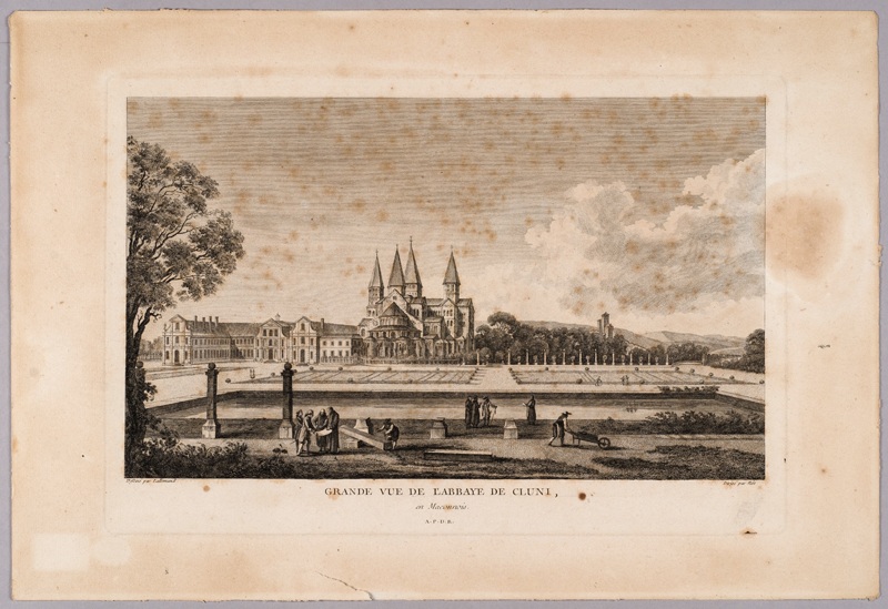 Grande vue de l'Abbaye de Cluni, en Maconnois., François-Denis Née, 1ère moitié 19e siècle