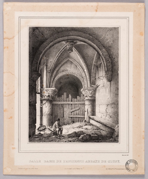 Salle basse de l'ancienne abbaye de Cluny, Bénard, 19e siècle