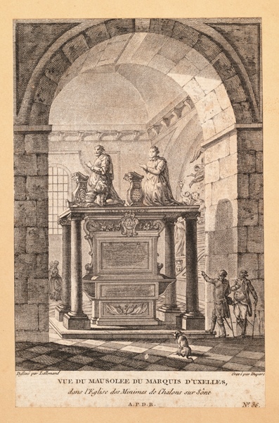 Vue du Mausolée du marquis d'Uxelles, dans l'Eglise des Minimes de Chalons sur Sône, Marie-Alexandre Duparc, 2e moitié 18e siècle, 19e siècle