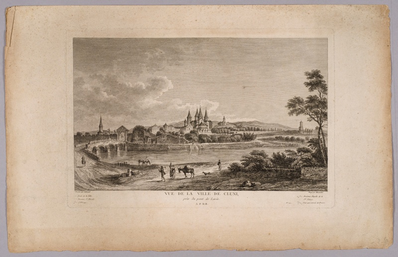 Vue de la ville de Cluni, Claude-Louis Masquelier, 19e siècle