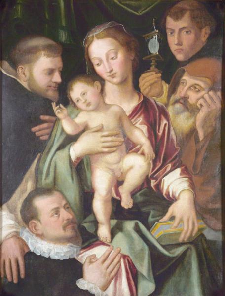 La Vierge à l'enfant entourée de plusieurs saints et d'un donateur, Denys Calvaert, 4e quart 16e siècle