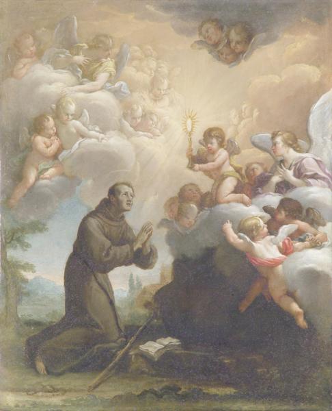 La vision de l'Eucharistie de Saint Pascal Baylon, 4e quart 17e siècle