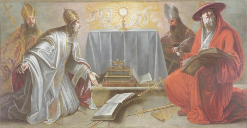 Les docteurs de l'Église adorant le Saint-Sacrement, 17e siècle