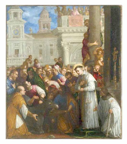 Saint Antoine de Padoue et le miracle de la mule, Ippolito Scarsella, 4e quart 16e siècle