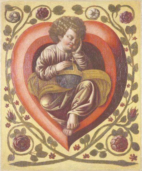 L'enfant Jésus endormi dans un cœur, 17e siècle