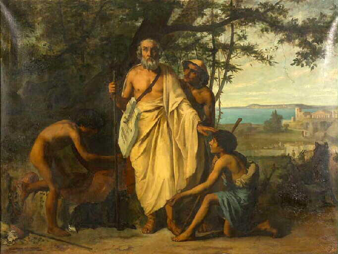 Homère dans l'île de Sycros, Eugène Romain Thirion, 1864